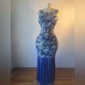 New NWOT Blue & Silver Dress